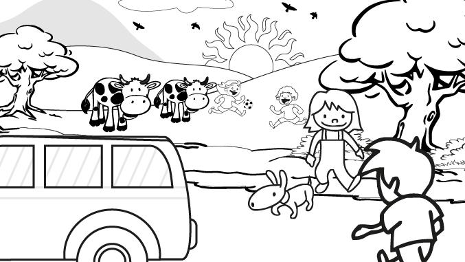 Enfant piéton en milieu rural